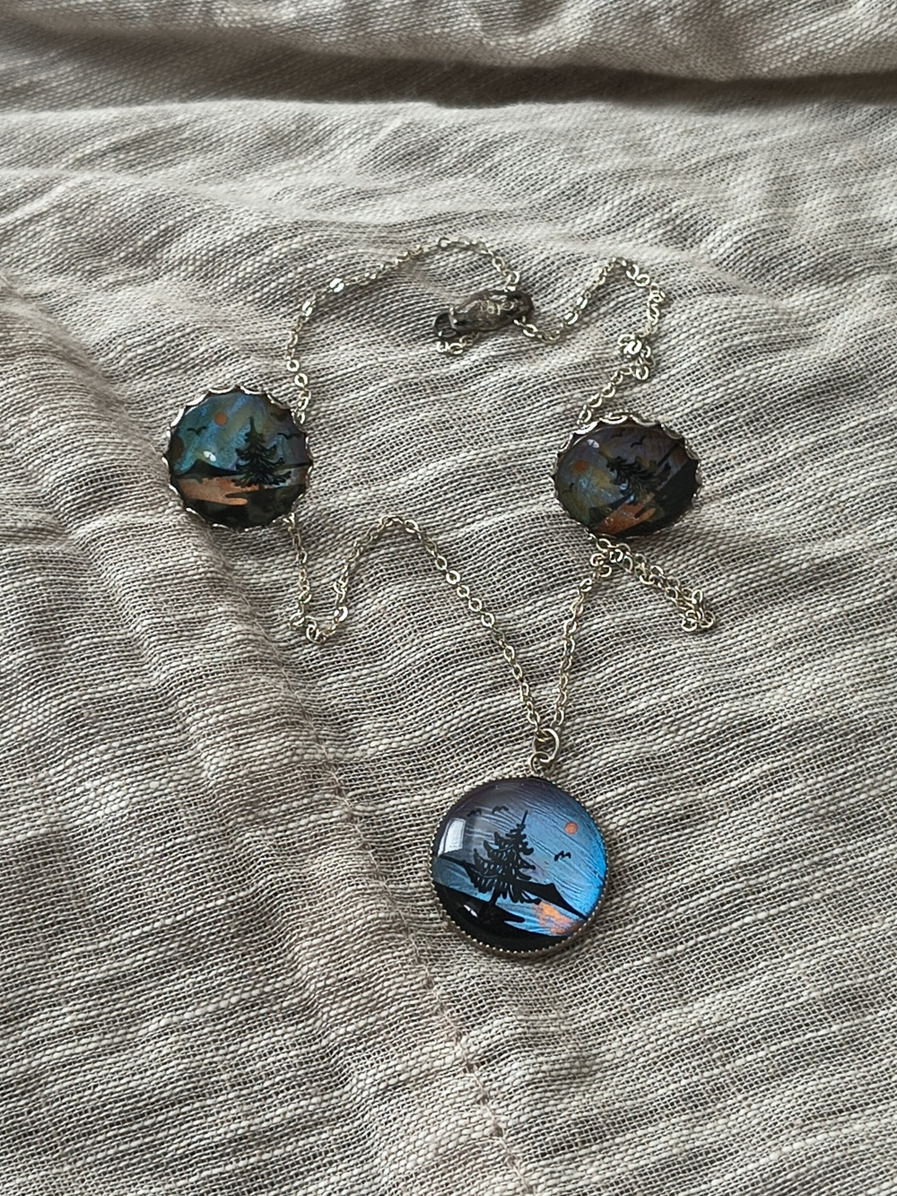 Real Butterfly Wings Earrings And Necklace Set